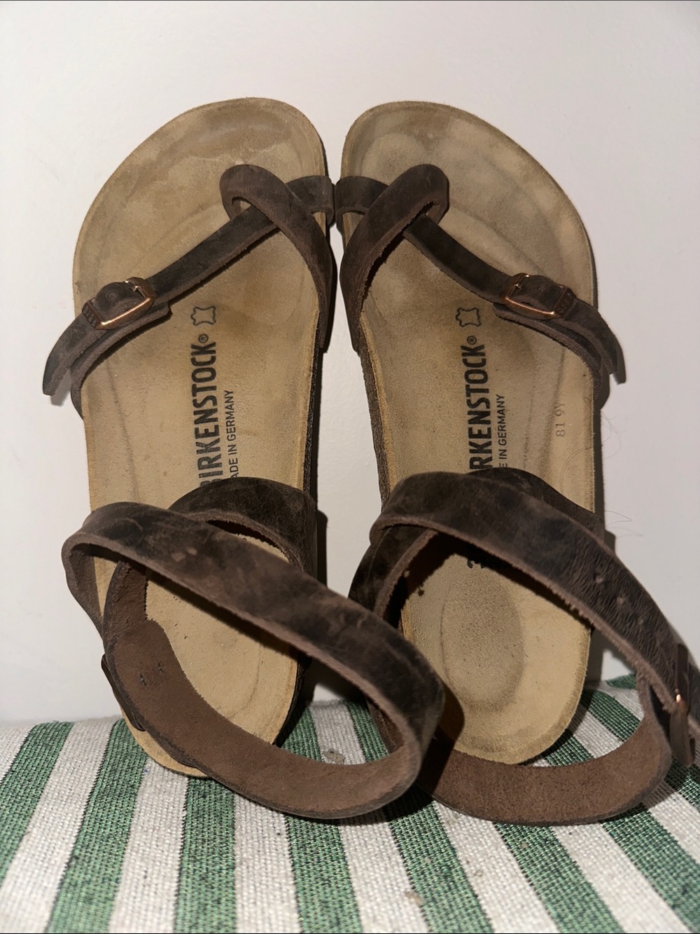 Birkenstock Brown Suede Cross-Strap Sandals